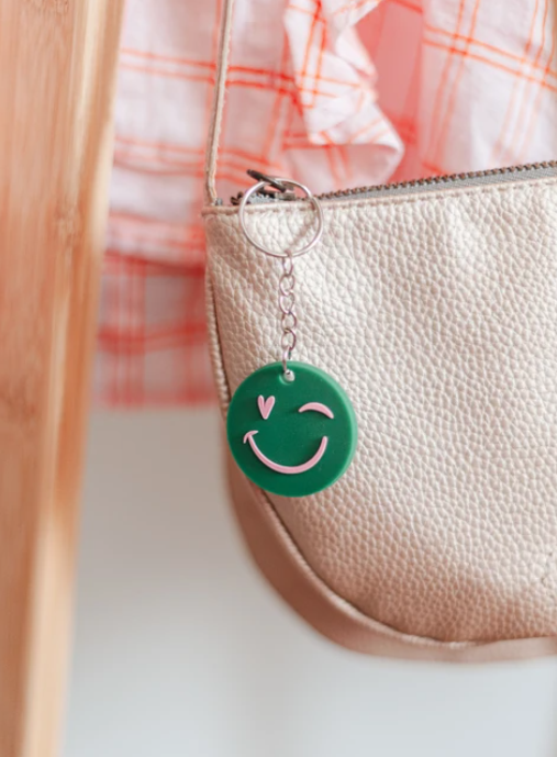 Sleutelhanger rond: Smiley + hart