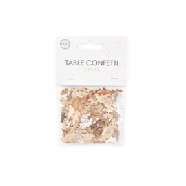 Tafelconfetti kruis rosé goud