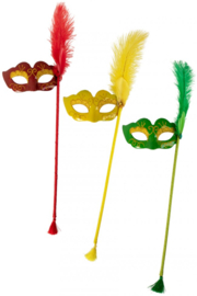 Oogmaskers op stok rood-geel-groen (set van 3)