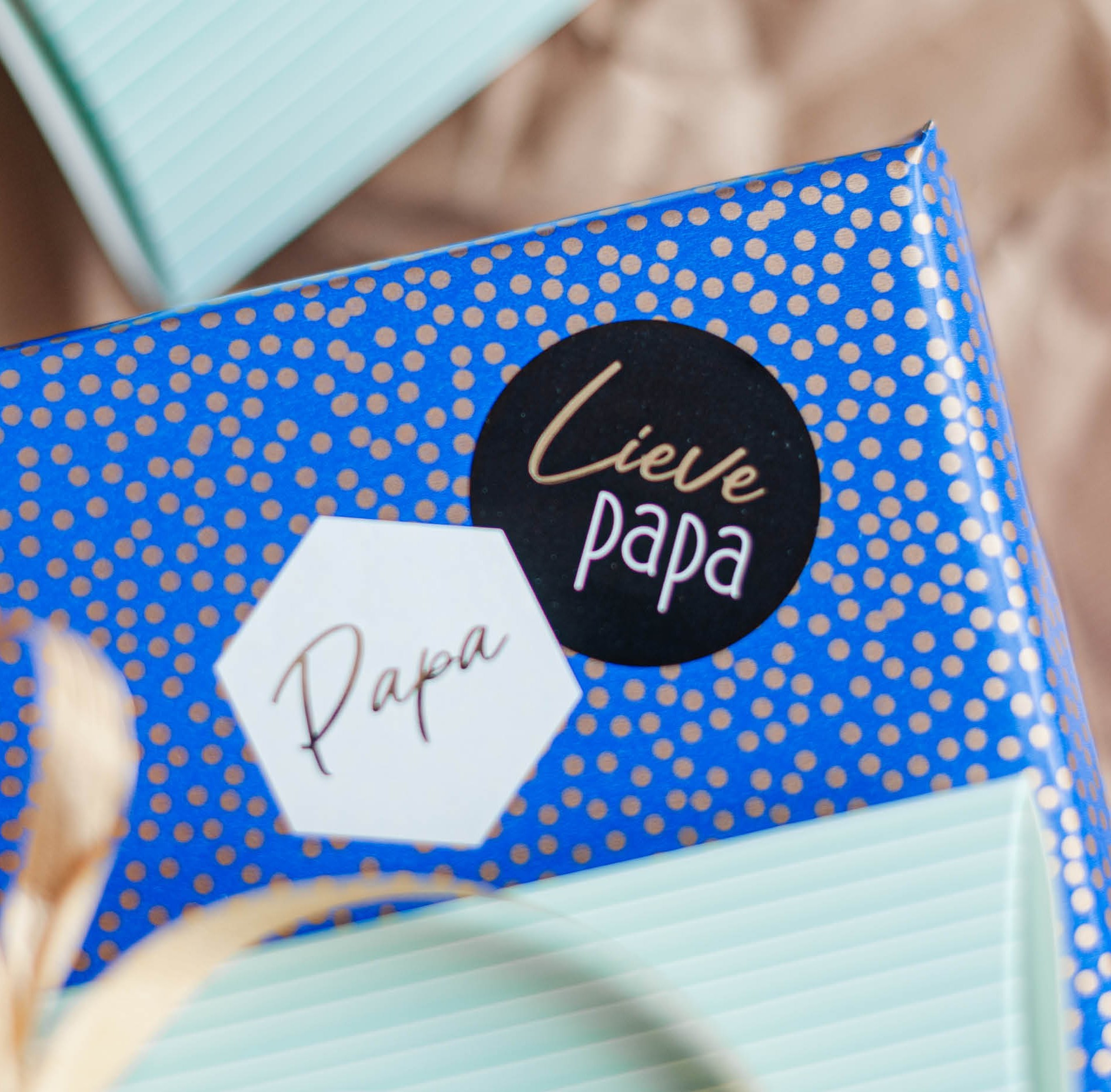 Stickerset: Papa  (6-hoekig / 3 varianten)