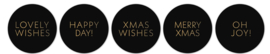 Stickerset: Christmas Wishes Zwart (5 stuks)