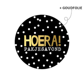 Sticker: HOERA! Pakjesavond