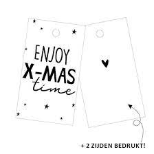 Cadeaulabel:  Enjoy X-MAS time (2-zijdig)