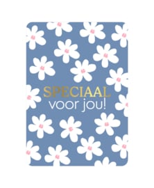 Ansichtkaart: Speciaal voor jou + bloemen