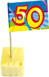 Prikker vlaggetjes kleurig 50 (set van 50)