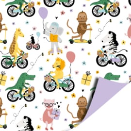 Cadeaupapier: Party Animals / Lila (1 meter)