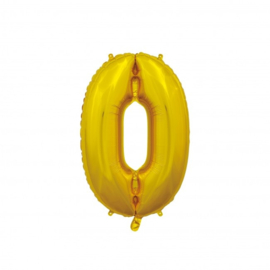 Folieballon nr: 0 goud (66cm)