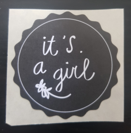 Sticker: It's a Girl (zwart)