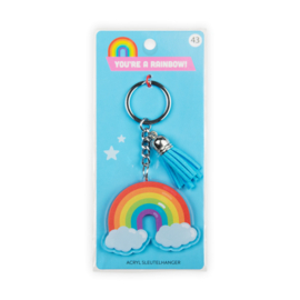 Acryl sleutelhanger: Regenboog