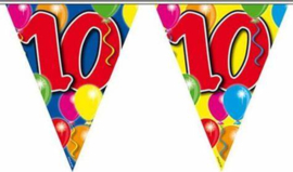 Vlaggenlijn 10  jaar balloons