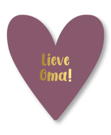 Ansichtkaart hartvorm  : Lieve oma!