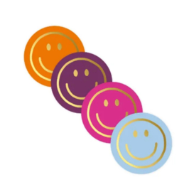 Stickerset: Smileys met goudfolie (4 varianten)
