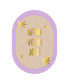 Ansichtkaart ovaal: Kado voor jou + sterren