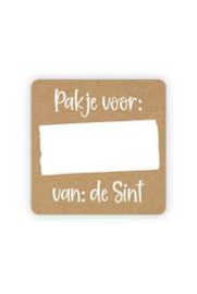 Sticker: Pakje voor:   (35 x 35mm)