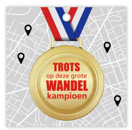 Cadeaulabel: Trots op deze grote wandelkampioen (dubbel kaartje)