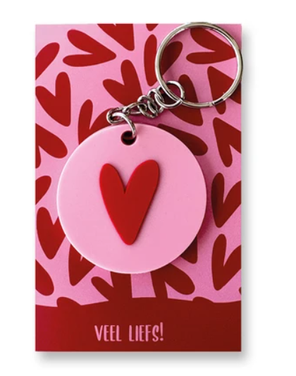 Sleutelhanger rond: Hart