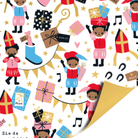 Cadeaupapier: Pieten party (1 meter)