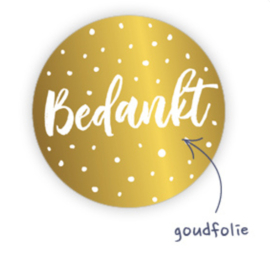 Sticker: Bedankt (goudfolie)