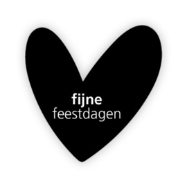 Sticker: Fijne feestdagen hart (ø50)