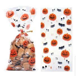 Halloween foliezakje: pompoen / vleermuis