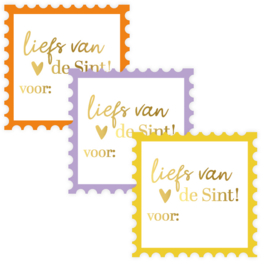 Stickerset: Liefs van de Sint postzegel (3 varianten)