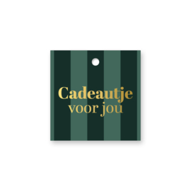 Cadeaulabel:  Cadeautje voor jou (groen/goud)