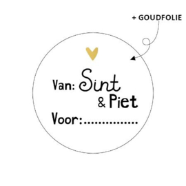 Sticker: Van: Sint & Piet Voor:....(rond)