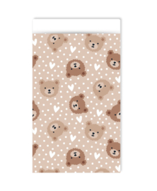 Cadeauzakje 12 x 19cm: Little Bear (beige)