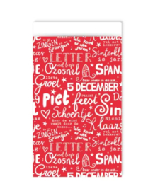 Cadeauzakje 12 x 19cm: Letter pret rood