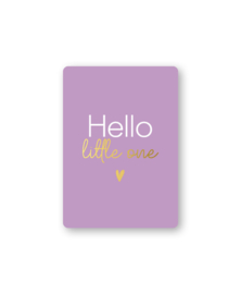 Cadeaukaart A7: Hello little one (lila)
