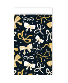 Cadeauzakje 12 x 19cm: Bows black/gold