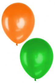 Ballonnen: groen/oranje (set van 10 stuks)