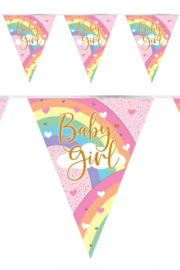 Vlaggenlijn pastel baby girl regenboog