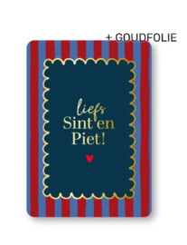 Ansichtkaart  : Liefs Sint & Piet! (stripes)
