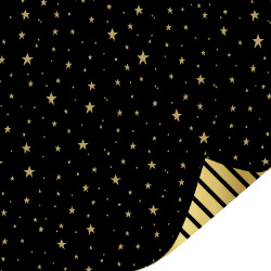 Cadeaupapier:  Metallic Little Stars goud AZ Diagonale lijnen (1 meter)