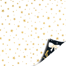 Cadeaupapier: Bows black/gold (1 meter)