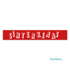 Sticker: Sinterklaas rood/wit (langwerpig)