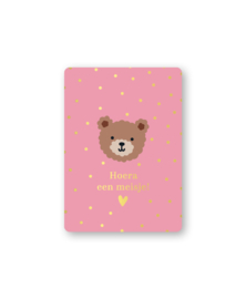 Cadeaukaart A7: Hoera een meisje (little bear)