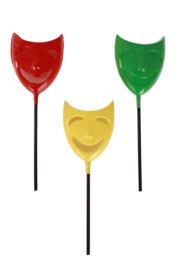 3x decoratie maskers rood-geel-groen