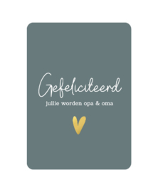 Ansichtkaart  : Gefeliciteerd jullie worden opa & oma