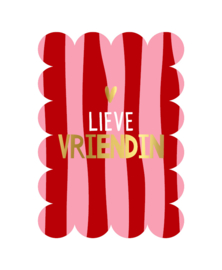 Ansichtkaart bubble: Lieve vriendin + hart