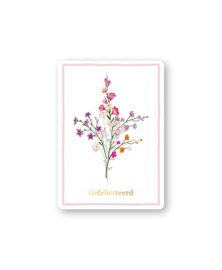 Cadeaukaart A7: Gefeliciteerd (wildflowers)