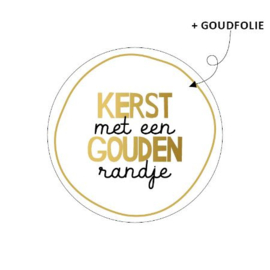 Sticker: Kerst met een gouden randje