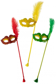 Oogmaskers op stok rood-geel-groen (set van 3)