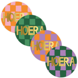 Stickerset: Hoera + handdraw grid (4 varianten)