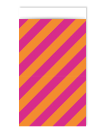 Cadeauzakje 17 x 25cm: Stripes orange