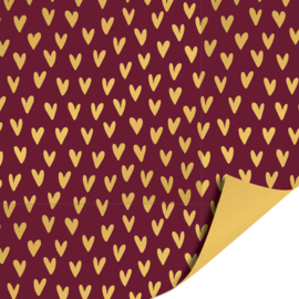 Cadeaupapier: Lots of love burgundy (1 meter)