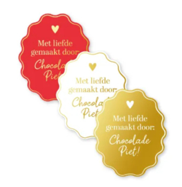 Stickerset: Met liefde gemaakt door chocolade piet! (3 varianten)