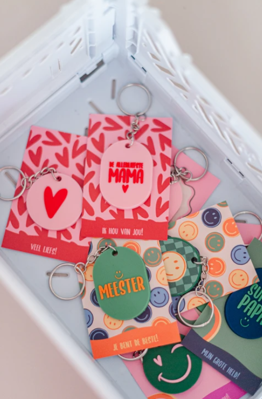 Sleutelhanger rond: Hart