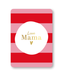 Ansichtkaart: Lieve mama (roze/rood)